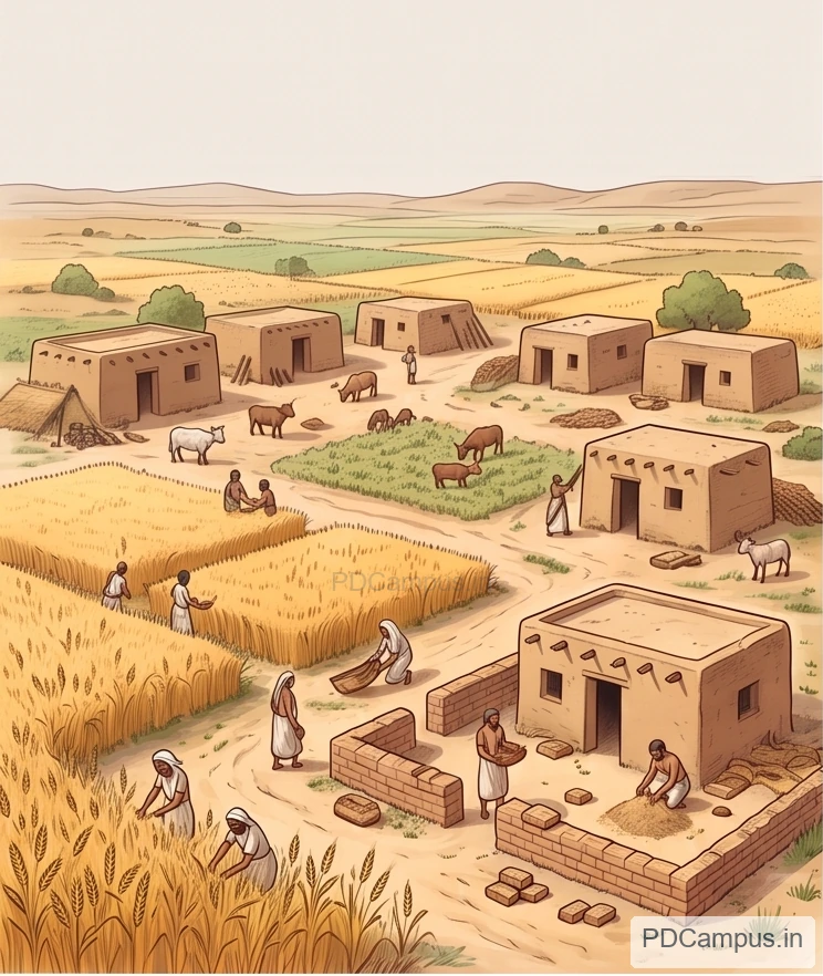 Illustration of early farming and settlement